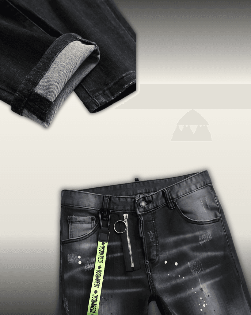 Dsquared2 "Skater Jean" - Black Powder Zip Wash